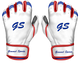 G-Pro Batting Gloves - White Series - White Red & Royal Short Cuff